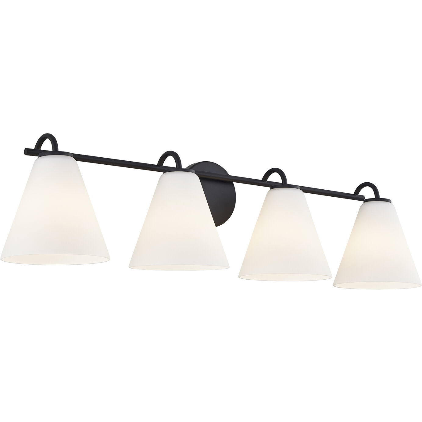 Fusion Collection - Pavia Family 4 Light 33.75 inch Matte Black Bath/Vanity Wall Light, EVOLV