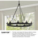 Open Air Sawyer 9 Light 30 inch Sequoia with Iron Rust Outdoor Hanging in Non-LED
