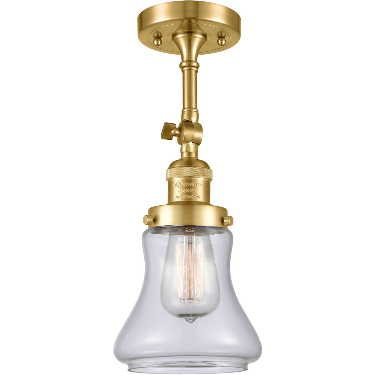 Franklin Restoration Bellmont LED 6.5 inch Satin Gold Sconce Wall Light in Clear Glass, Franklin Restoration