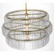 Waterford Killarney LED 32 inch Natural Brass Layered Drum Chandelier Ceiling Light