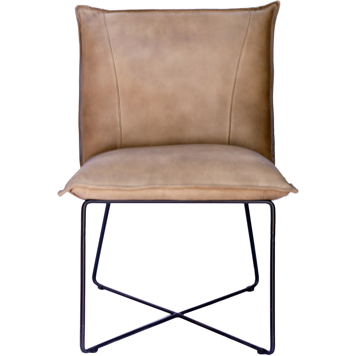 Neeko Tan Buffalo Leather on Black Frame Accent Chair