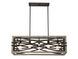 Amador 5 Light 38 inch Noblewood / Iron Linear Chandelier Ceiling Light