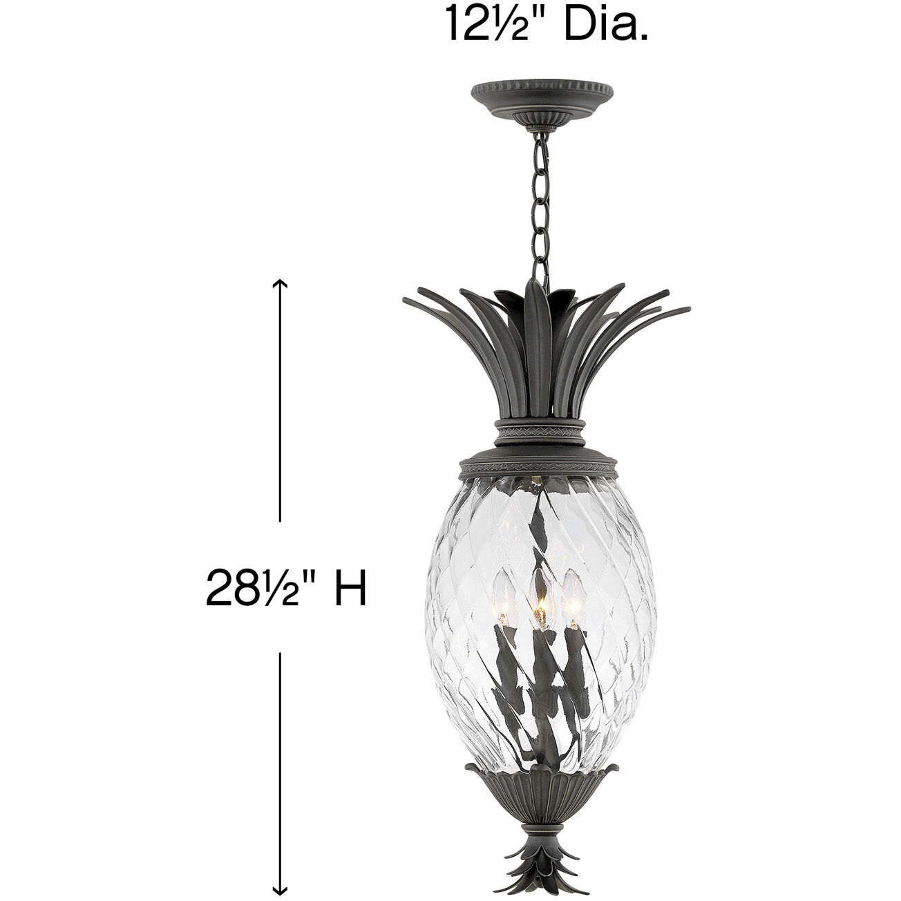 Plantation 4 Light 12.5 inch Museum Black Outdoor Hanging Lantern