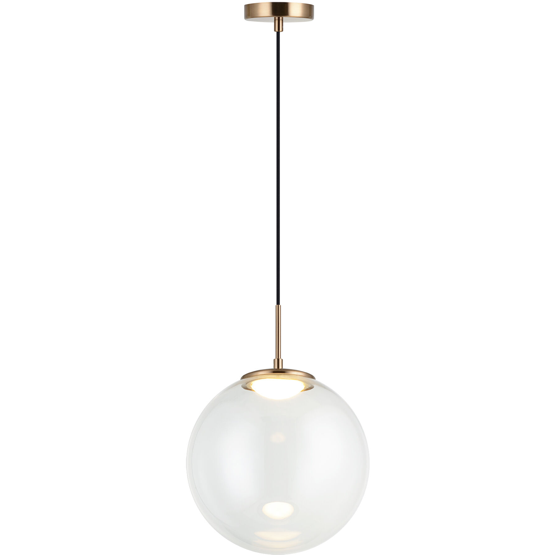Boble LED 11.88 inch Aged Gold Brass Pendant Ceiling Light in Aged Gold Brass and Clear