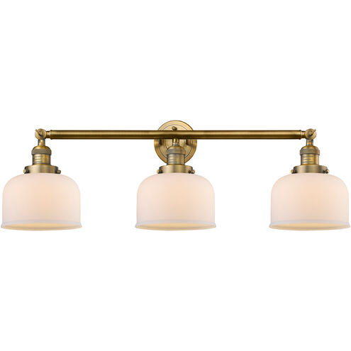 Franklin Restoration Large Bell LED 32 inch Brushed Brass Bath Vanity Light Wall Light in Matte White Glass, Franklin Restoration