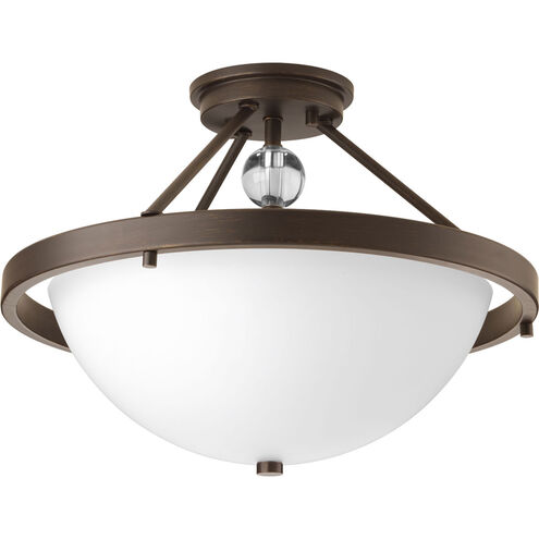 Compass 2 Light 16 inch Antique Bronze Semi-Flush Mount Ceiling Light