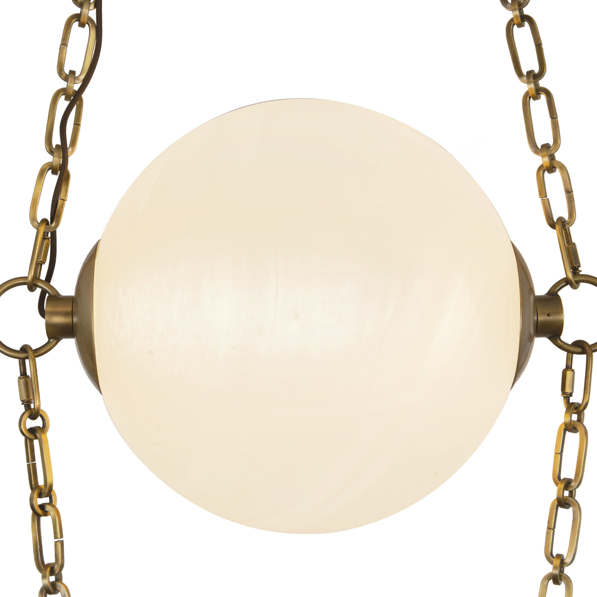 Petra 14.5 inch Vintage Brass and Cloud Glass Chandelier Ceiling Light
