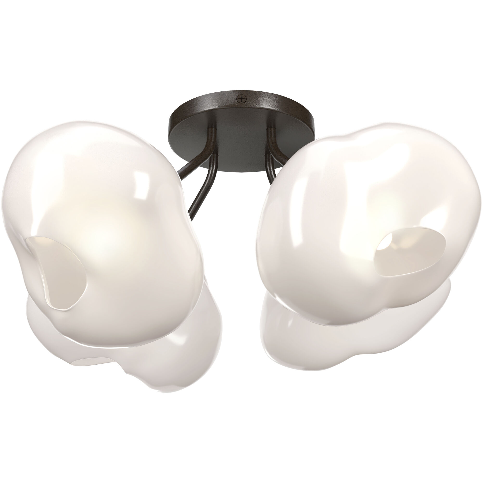 Ume 4 Light 15.2 inch Oil Rubbed Bronze Semi-Flush Ceiling Light in Frosted