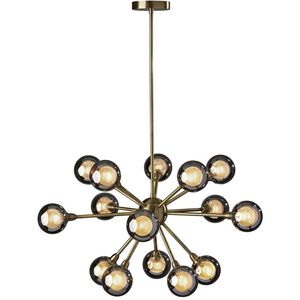 Starling LED 28 inch Antique Brass Chandelier Ceiling Light 