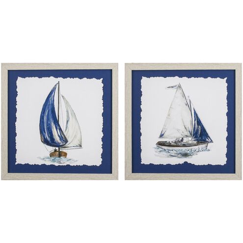 Waterside Collection Blue Framed Art
