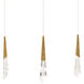Beyond Solitude LED 5.5 inch Aged Brass Multi-Light Pendant Ceiling Light, Linear Canopy