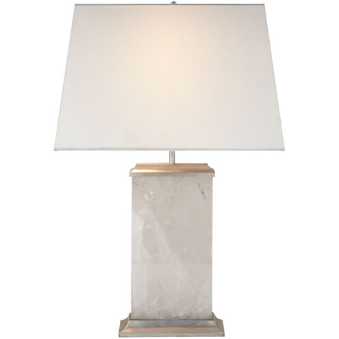 Michael S Smith Cresent 27 inch 60.00 watt Natural Quartz Stone and Silver Leaf Table Lamp Portable Light in Linen