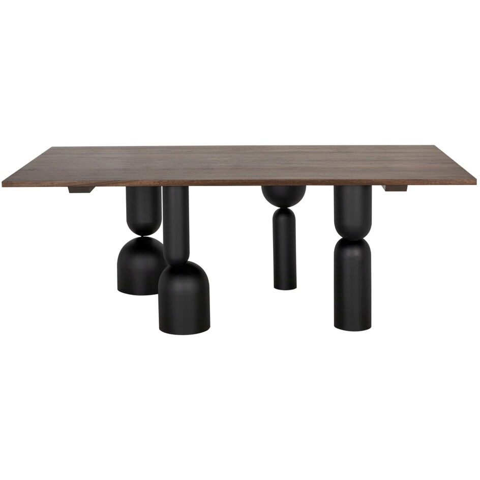 Leandra 86 X 46 inch Dark Walnut and Matte Black Dining Table