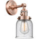 Franklin Restoration Small Bell LED 5 inch Antique Copper Sconce Wall Light, Franklin Restoration