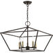 Devone 5 Light 22 inch Bronze with Antique Brass Accents Chandelier Ceiling Light