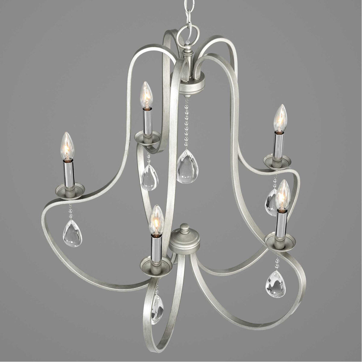 Anjoux 5 Light 24.63 inch Silver Ridge Chandelier Ceiling Light