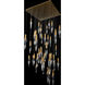 Beyond Kindjal LED 36 inch Aged Brass Multi-Light Pendant Ceiling Light, Square Canopy