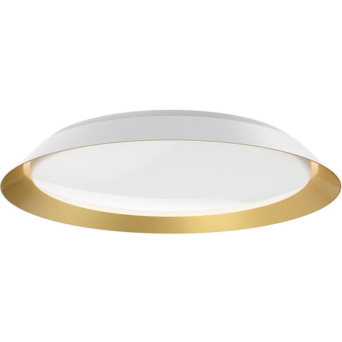 Jasper LED 23.13 inch White and Gold Flush Mount Ceiling Light