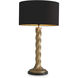Costanza 38.58 inch 40 watt Vintage Brass and Black Granite Base Table Lamp Portable Light