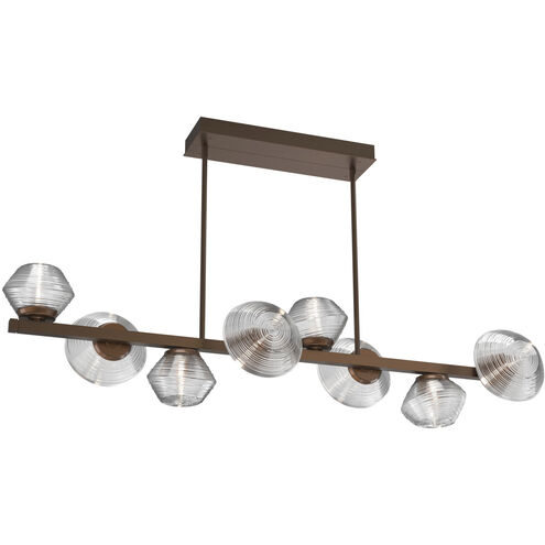 Mesa LED Burnished Bronze Linear Multi-Pendant Ceiling Light in 3000K LED, Clear, Twisted Branch