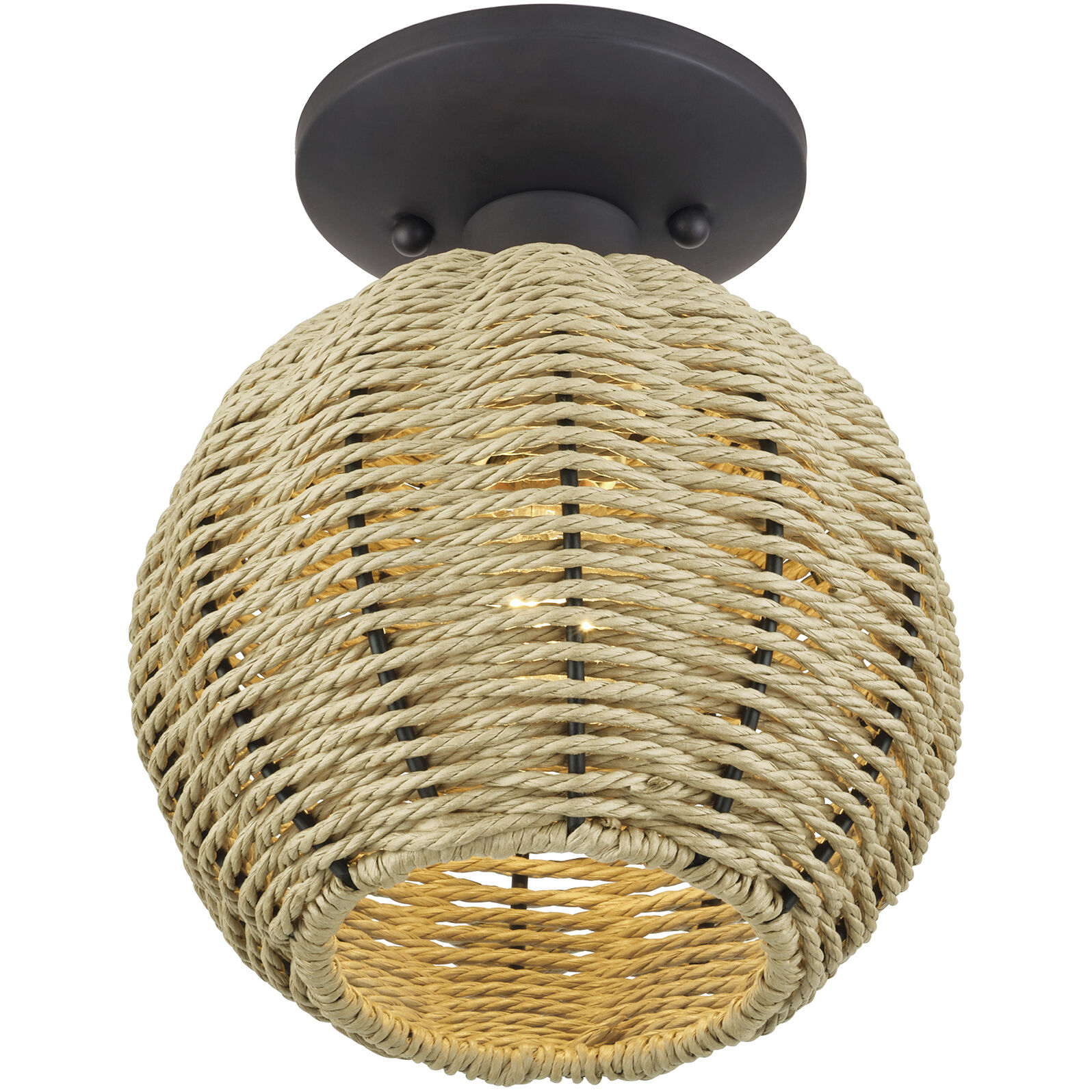 Summervine 1 Light 8 inch Bronze Semi Flush Mount Ceiling Light, Small