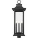 Tiberius 6 Light 34.75 inch Black Outdoor Post Mount Fixture in Clear Seedy Glass