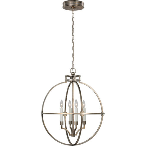 Chapman & Myers Lexie LED 24 inch Antique Nickel Globe Lantern Pendant Ceiling Light