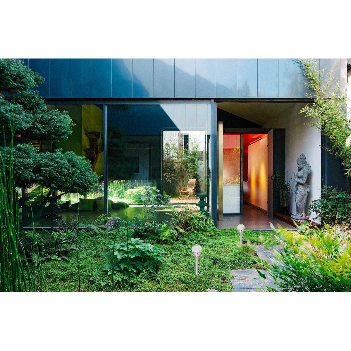 Allium 0.07 watt Silver Outdoor Path Light, Pack of 4