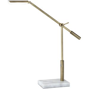 Vera 16 inch 6.00 watt Antique Brass Desk Lamp Portable Light