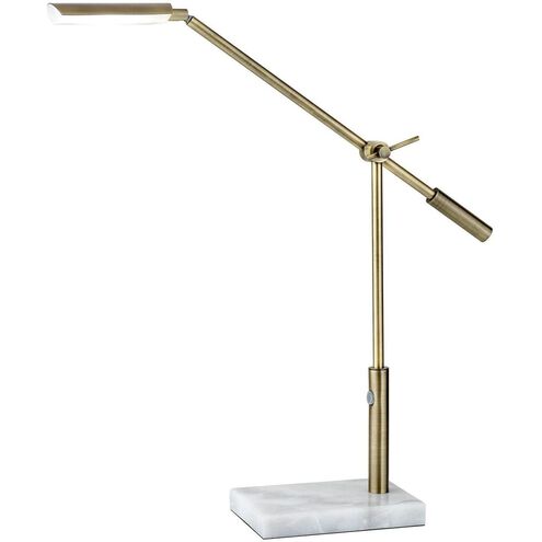 Vera 16 inch 6.00 watt Antique Brass Desk Lamp Portable Light