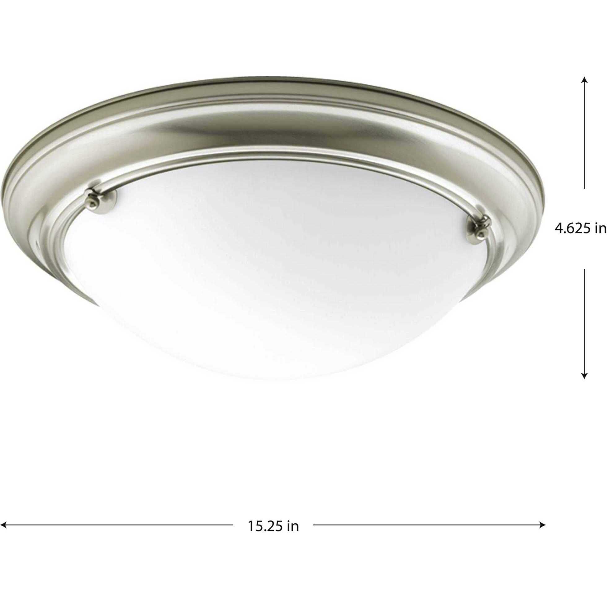Eclipse 2 Light 15.25 inch Brushed Nickel Flush Mount Ceiling Light