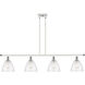 Ballston Ballston Dome LED 48 inch White and Polished Chrome Island Light Ceiling Light in Seedy Glass