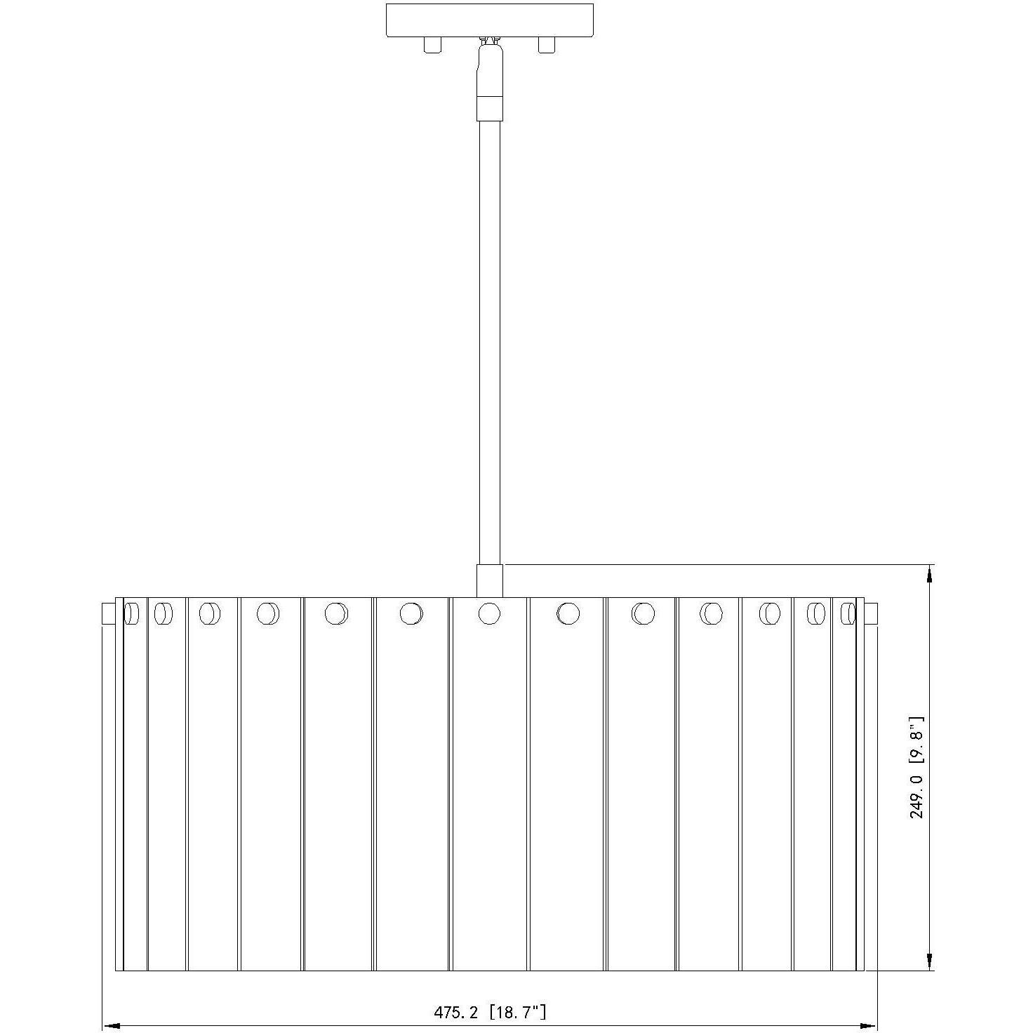 Glacier 5 Light 19 inch Modern Gold Pendant Ceiling Light