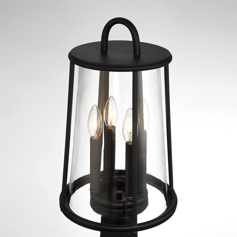 Daulle 4 Light 20 inch Satin Black Outdoor Post Light