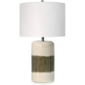 Bay St. Louis 28 inch 100.00 watt Khaki And Cream Glazed Ceramic Base Table Lamp Portable Light