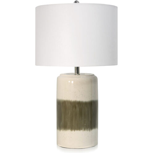 Bay St. Louis 28 inch 100.00 watt Khaki And Cream Glazed Ceramic Base Table Lamp Portable Light