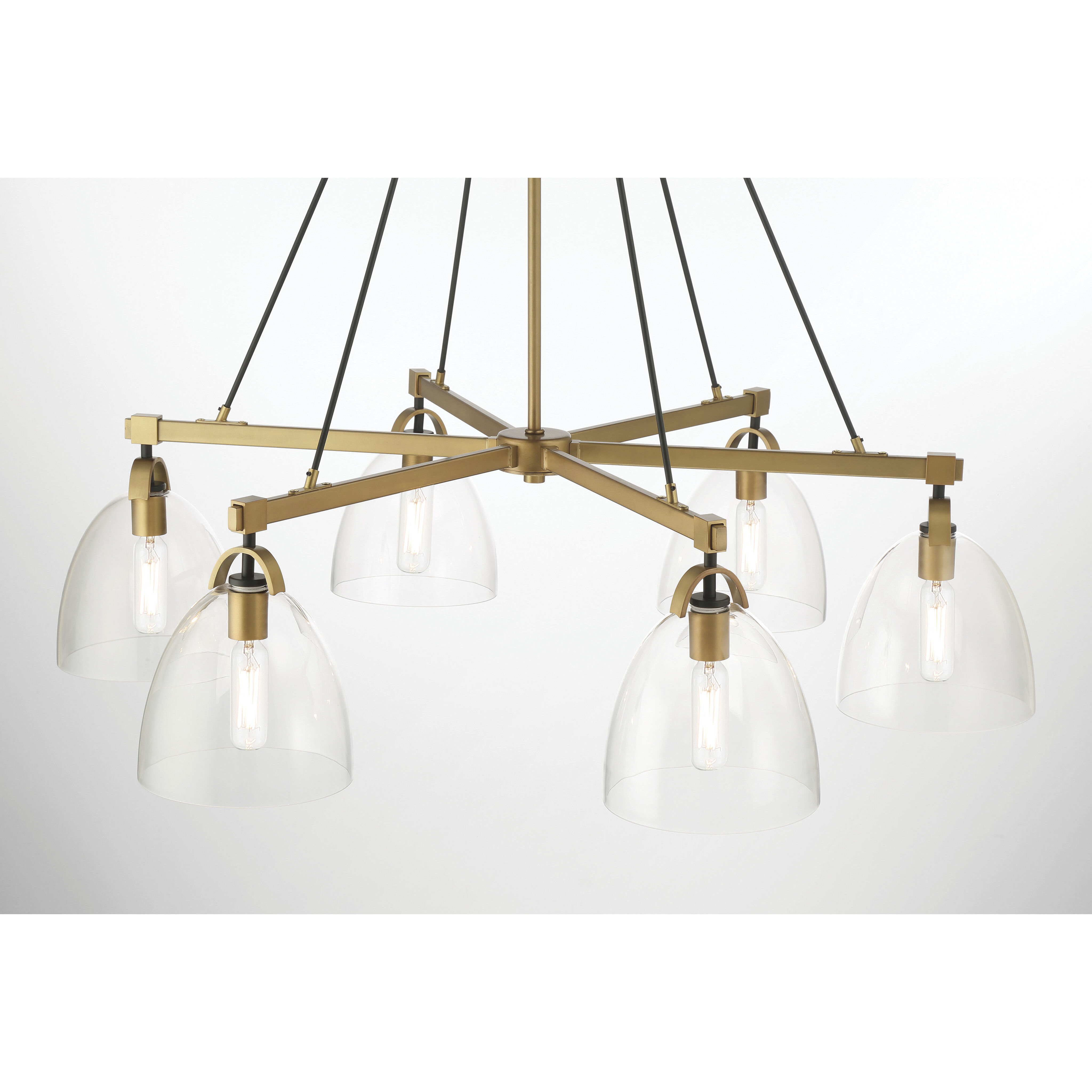 Sommersby 6 Light 36 inch Legacy Brass and Matte Coal Chandelier Ceiling Light