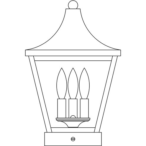 Nantes 3 Light 15.5 inch Satin Black Column Mount in Clear