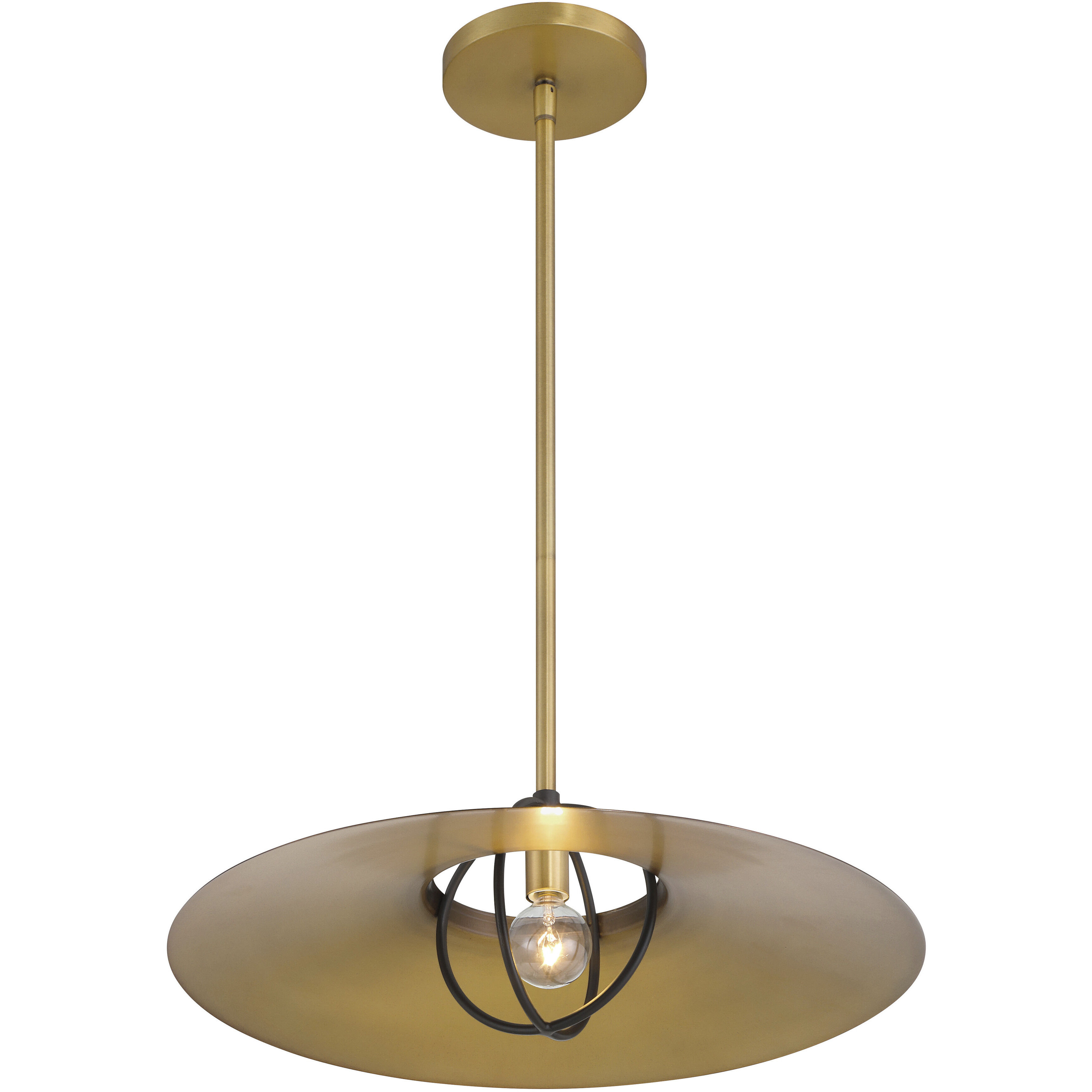 Newburie 1 Light 17 inch Legacy Brass and Dark Matte Black Pendant Ceiling Light