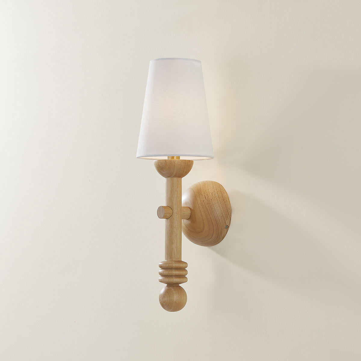 Iver 1 Light 6 inch Patina Brass Wall Sconce Wall Light, Carved from Turned Wood