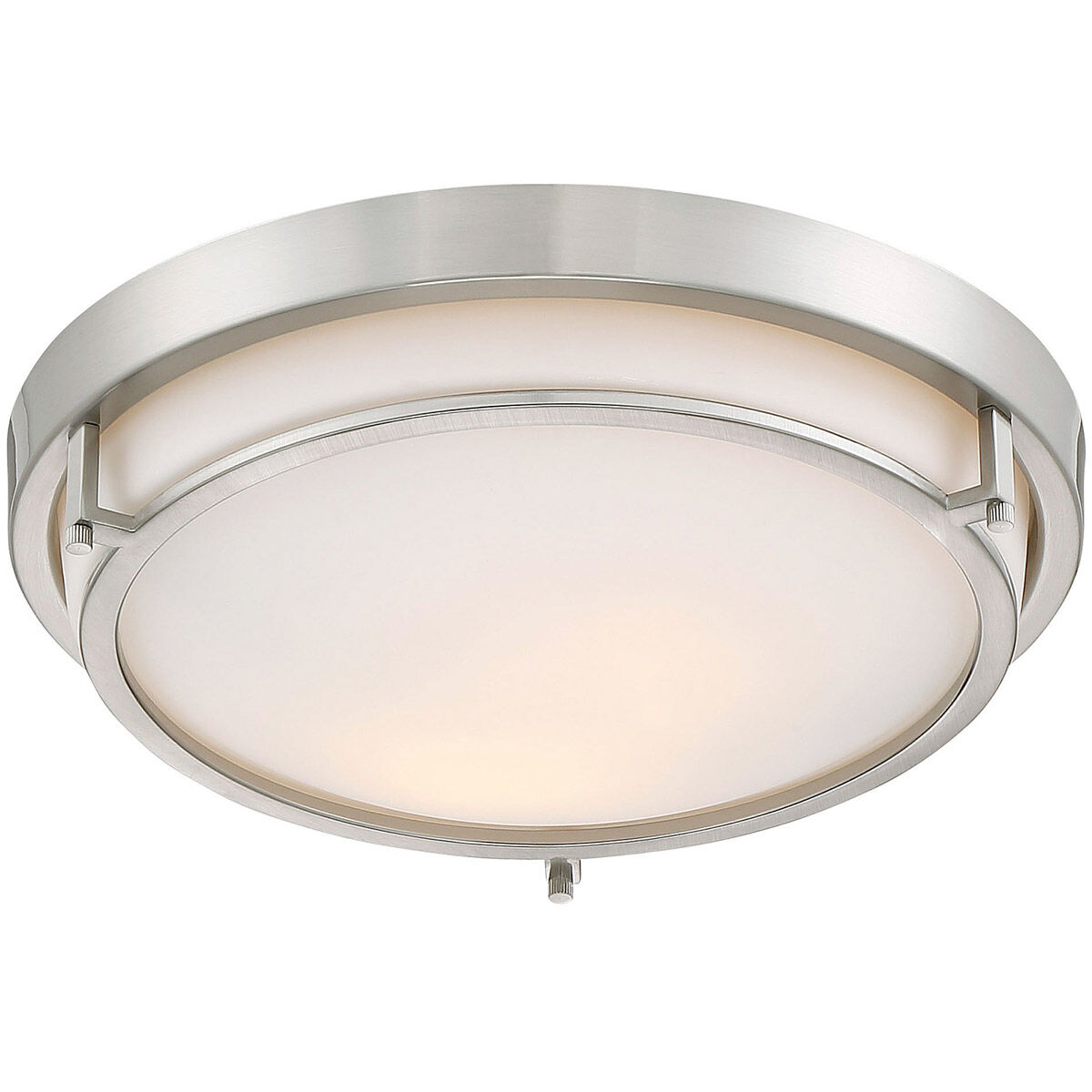 Modern 2 Light 13 inch Brushed Nickel Flush Mount Ceiling Light