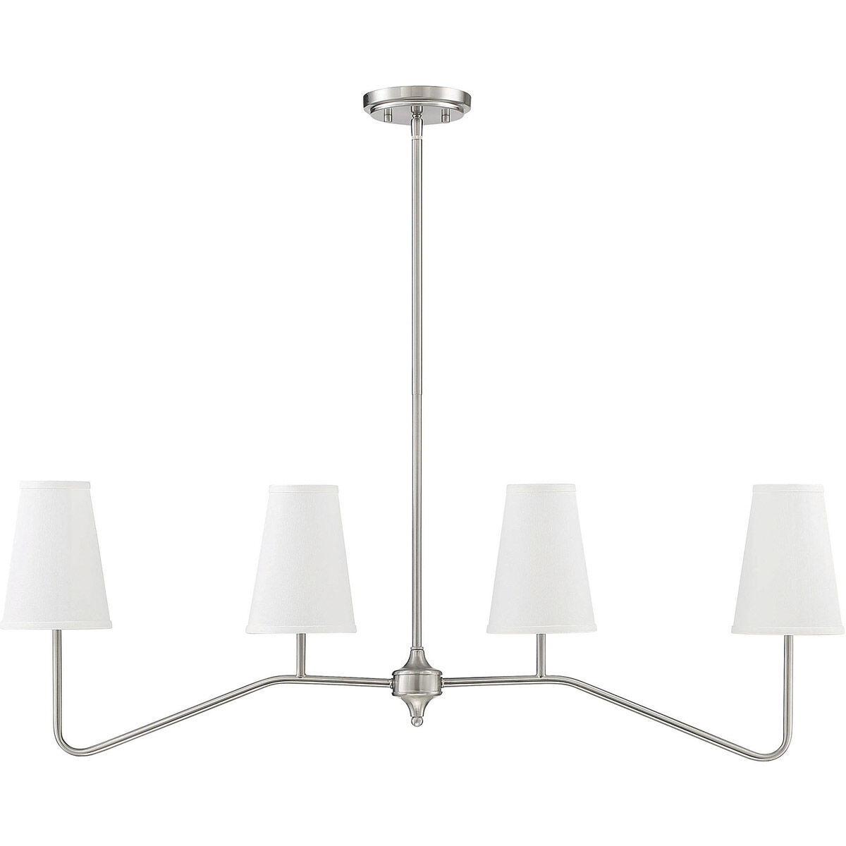 Modern 4 Light 40 inch Brushed Nickel Linear Chandelier Ceiling Light