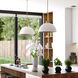 Devon LED 15.75 inch Glossy White and Satin Brass Pendant Ceiling Light