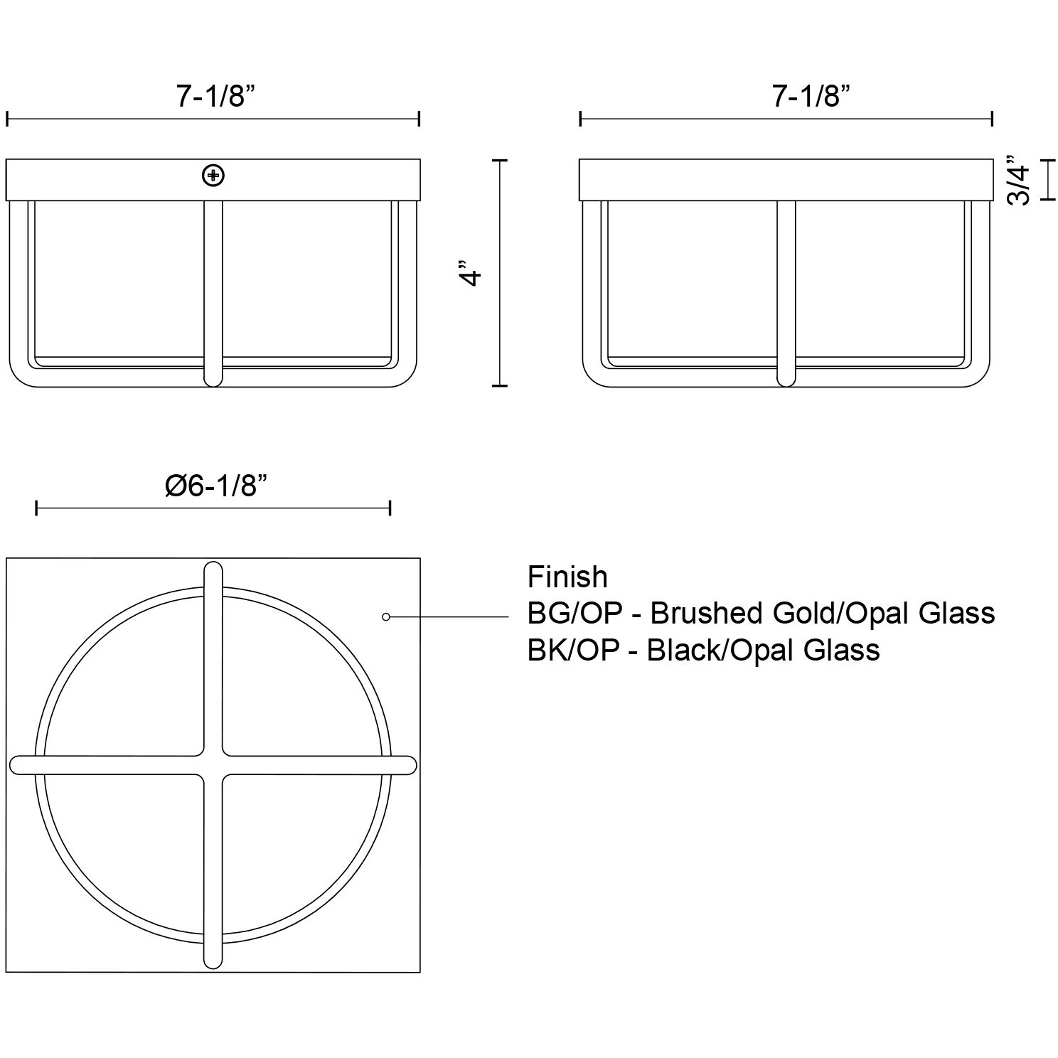Regalo LED 7.13 inch Black Flush Mount Ceiling Light
