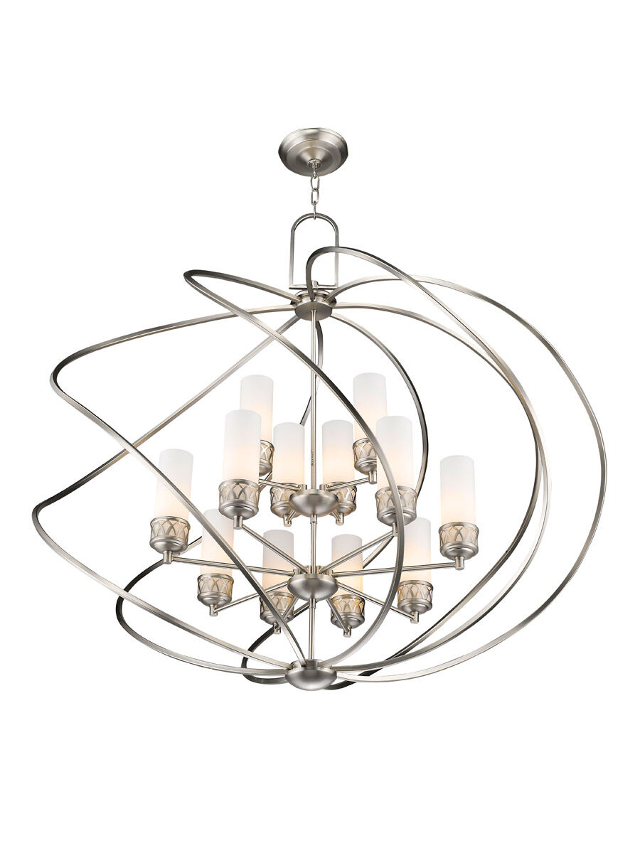 Westfield 12 Light 42 inch Brushed Nickel Foyer Chandelier Ceiling Light
