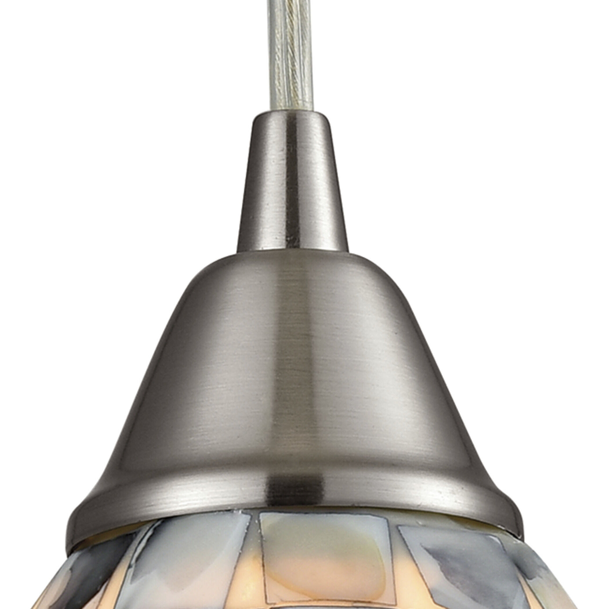 Capri 1 Light 5 inch Gray with Satin Nickel Mini Pendant Ceiling Light