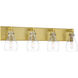 Tiberia 4 Light 30 inch Soft Brass Bath Light Wall Light
