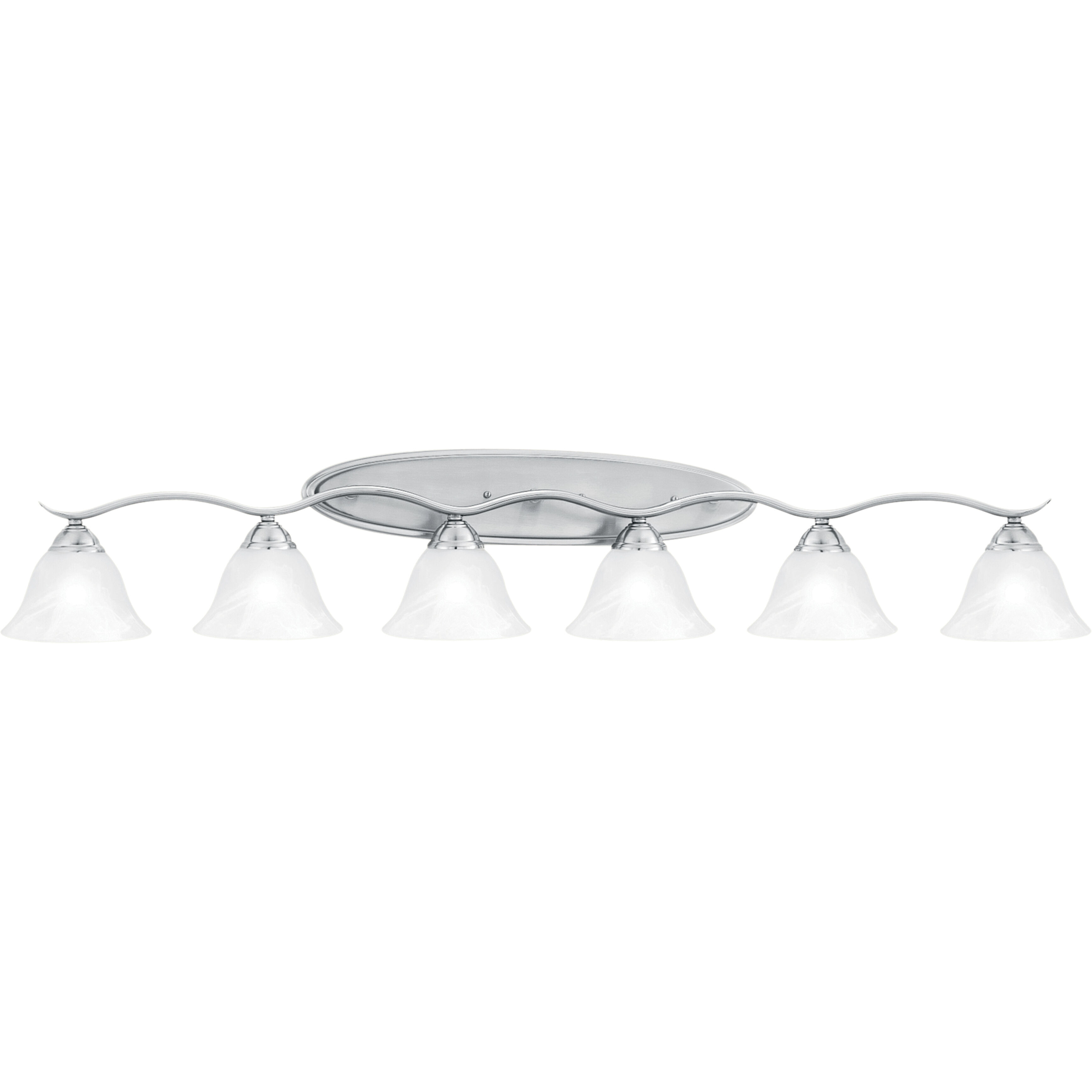6 light brushed store nickel vanity light