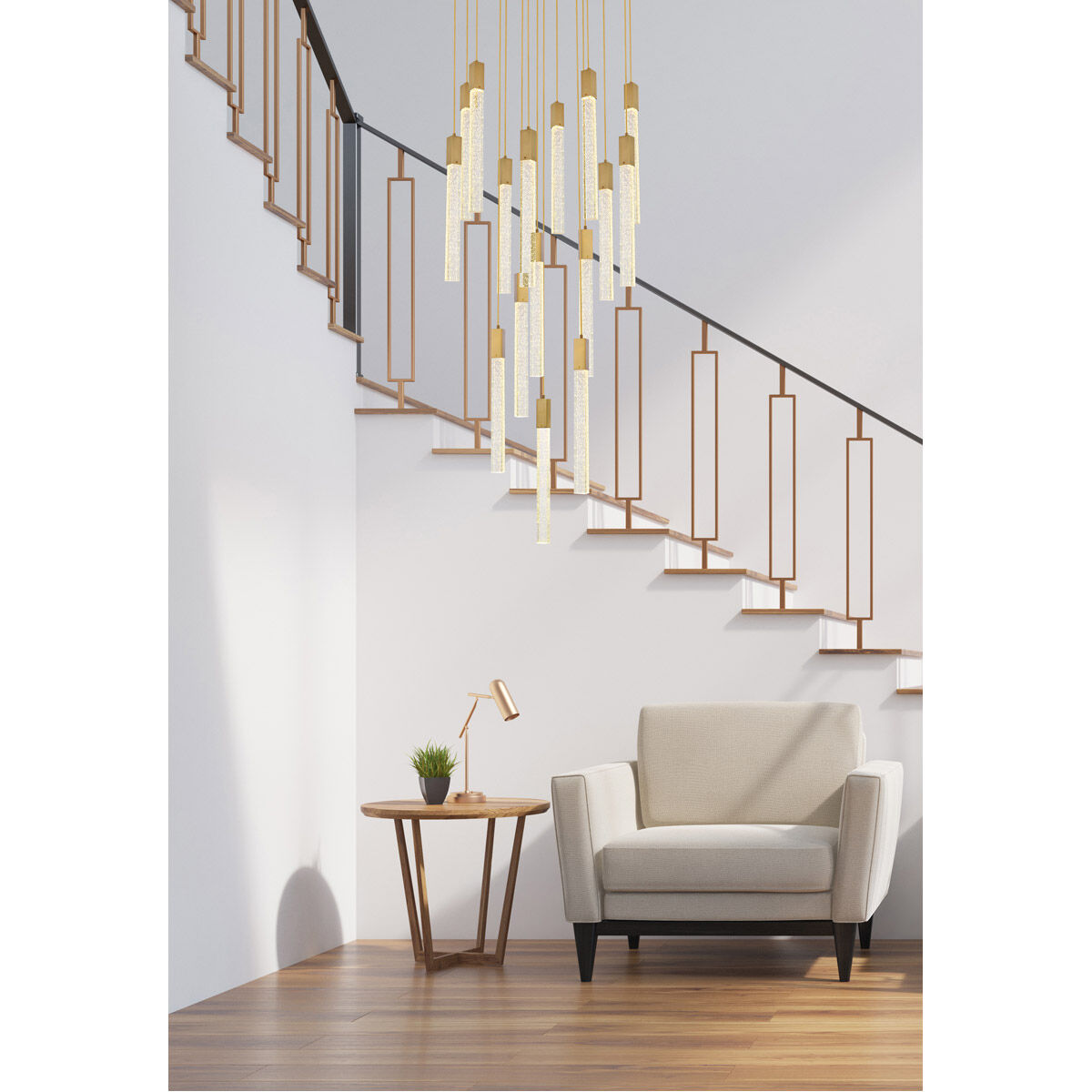 Weston 16 Light 36 inch Satin Gold Pendant Ceiling Light