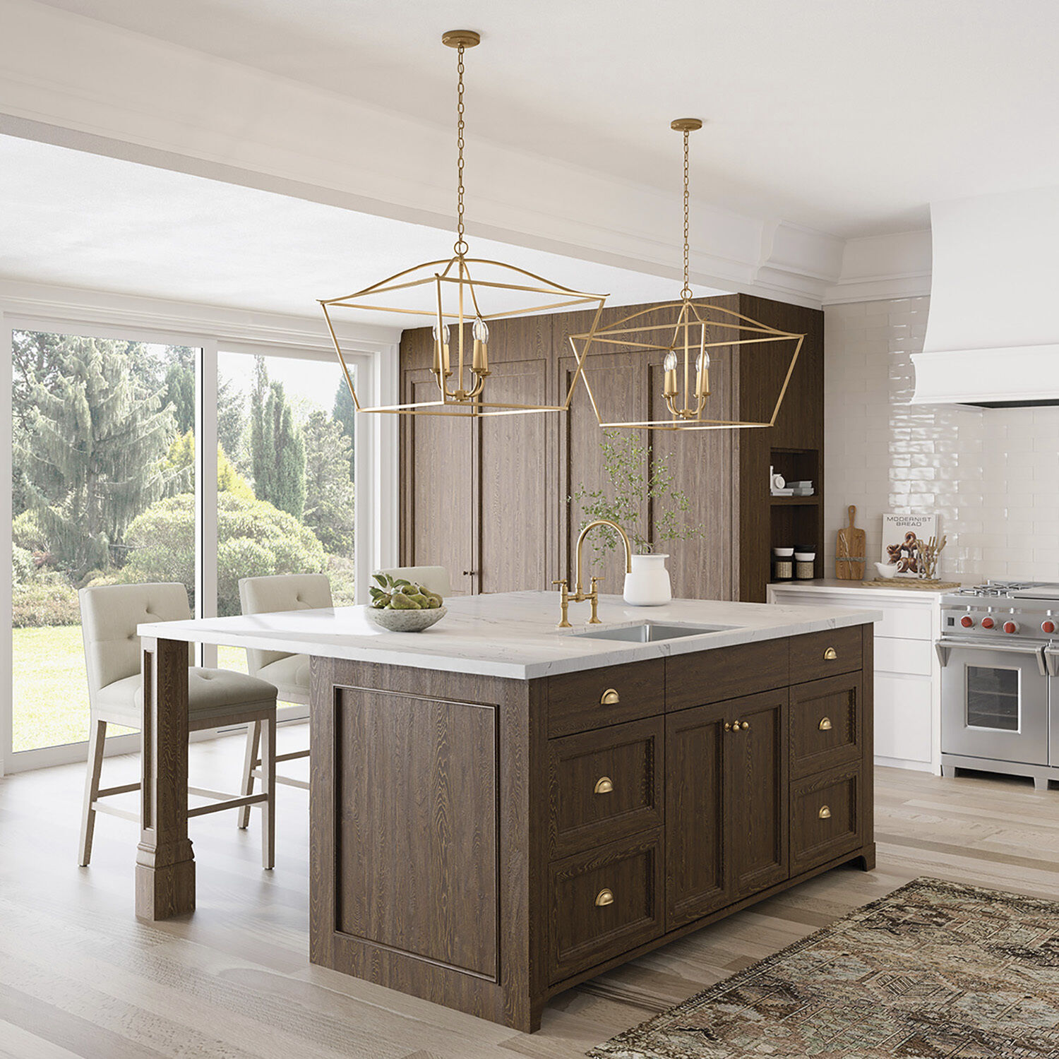 Grady 4 Light 27.5 inch Matte Brass Pendant Ceiling Light